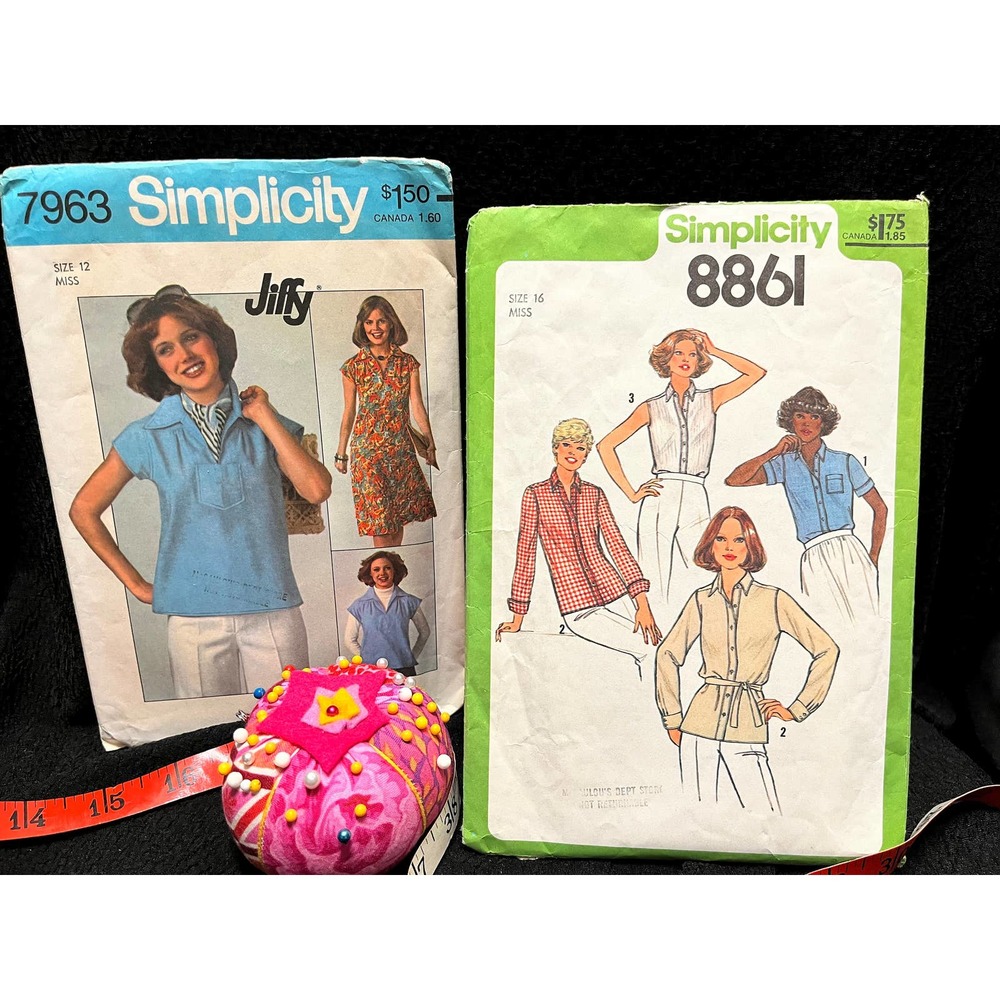 Simplicity 7963 Jiffy Pullover Top and Skirt Size 12 Simplicity 8861 1970's
